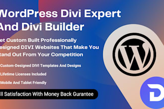build expert divi wordpress website with divi builder and divi theme