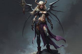 draw cool fantasy concept art for you