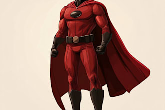 do concept art superhero character for comics cartoon