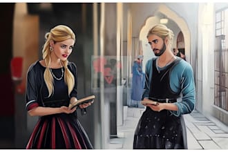 draw or paint artistic portrait of you