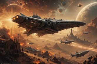 design a spaceship, sci fi illustration and sci fi art