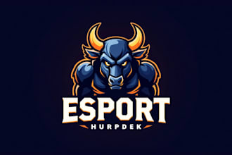 do bulls esport mascot logo design with business