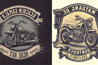 create custom vintage biker motorcycle logo