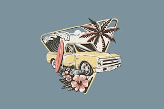 design hawaiian inspired truck logo