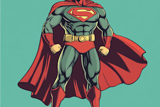 create concept art superhero character design for comics