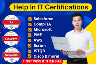 help you pass microsoft, comptia, pmp, AWS, scrum, salesforce certifications