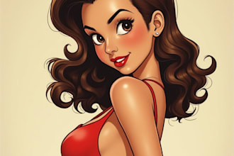 design awesome pin up girl and pin up girl illustration