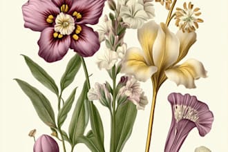draw botanical flower plants scientific illustration