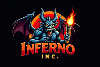 do demons mascot logo design with company