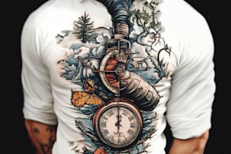 draw unique custom tattoo any tattoo design, tattoo artist