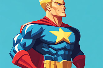 make concept art superhero character design for comics