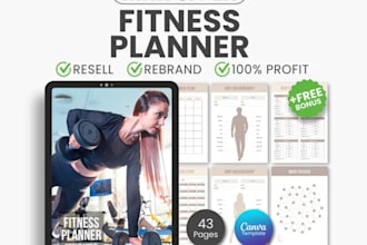design workout planners, weight loss trackers, fitness guides