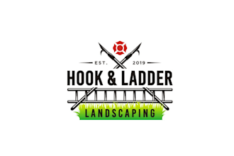 design modern fire fighter landscaping company logo