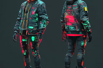 draw colorful neon cyberpunk ish anime characters for you