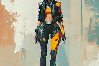 create a cyberpunk illustration style or fan arts