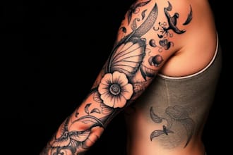 create custom tattoo design, tattoo sleeve