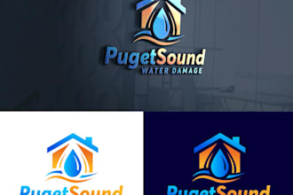 design modern water restoration company logo