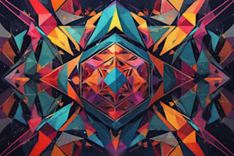 create abstract geometric digital art