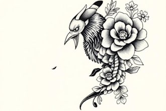 make a tattoo traditional in my style for your brand