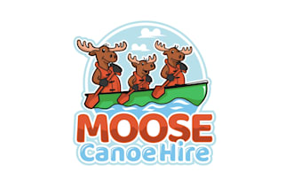 design rustic memorable moose canoe hire logo
