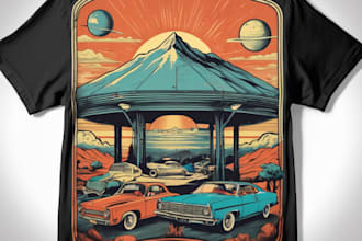 make retro vintage t shirt design and illustration