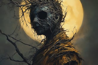 create realistic concept art and characters for fantasy and horror in my style
