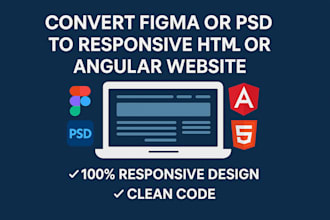 convert figma or PSD to HTML, wordpress, or angular