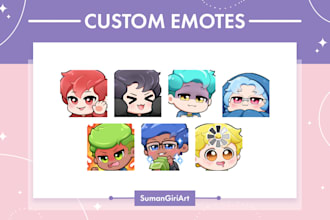 create custom twitch, discord emotes for you