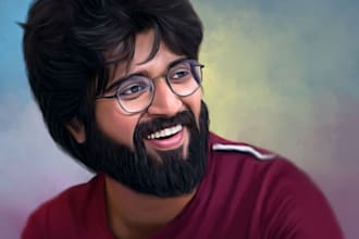 do oil painting portrait and illustrations digitally