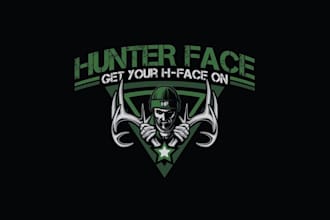 design captivating pictorial hunter face logo
