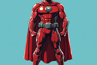 draw custom superhero cartoon character in marvel dc style