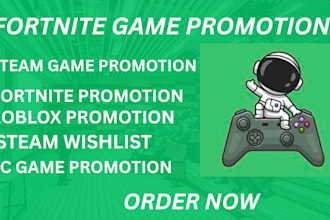 promote steam game, fortnite map, mobile app marketing increase player download