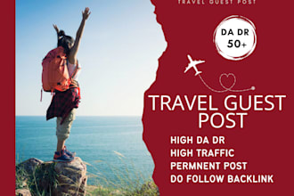 provide 35 quality travel niche relevant backlinks from travel domain sites
