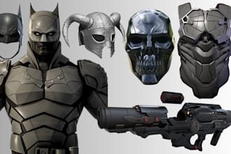 design 3d creation cosplay 3d wearable cosplay prop armor 3d helmet for printing