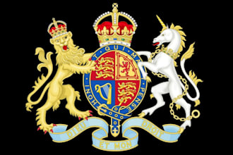 do unique heraldic, vintage, family crest, coat of arms logo design