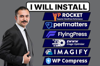 install wp rocket, perfmatters, flying press, ewww, imagify, wpcompress