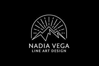 design flat minimal line art text badge and business logo