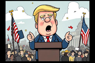 draw a political themed cartoon for you