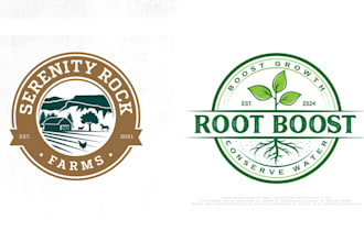 design agriculture, farm, lawn care, landscape, irrigation and natural logo