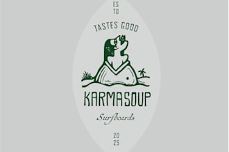 design a modern hand drawn vintage logo with character