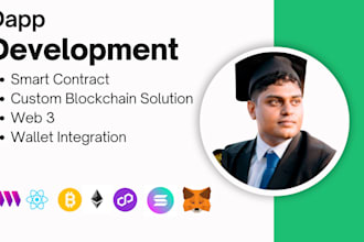 build custom blockchain  dapp with solidity smart contract, thirdweb and react