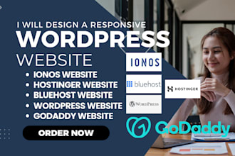 design ecommerce wordpress website on ionos bluehost hostinger godaddy redesign