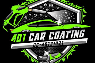 design automotive, car detailing and auto repair logo