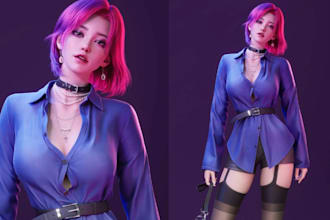 stylized 3d game character model 3d hyper realistic character design 3d models