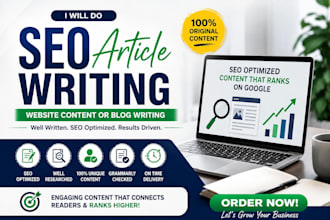 de SEO article writing, website content or blog writing