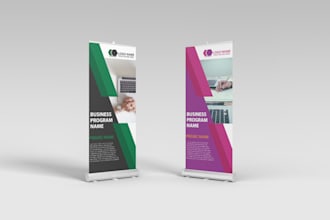 design creative roll up banner, retractable banner