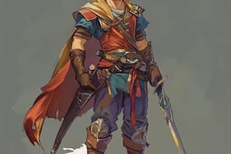 draw a fantasy character design use d and d illustration