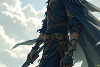 draw an anime character illustration for commercial use