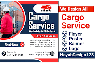 design professional logistics, cargo and transport flyers