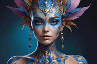 paint semi realistic fantasy art
